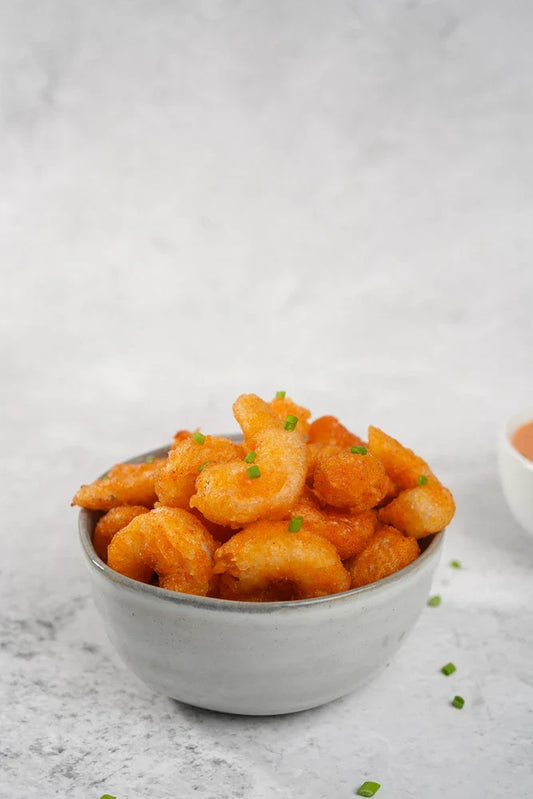 Air-Fryer Bang Bang Shrimp with Snack Mix Coating!