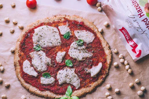 Keto Friendly Pizza Crust Made with Hazelnut Flour