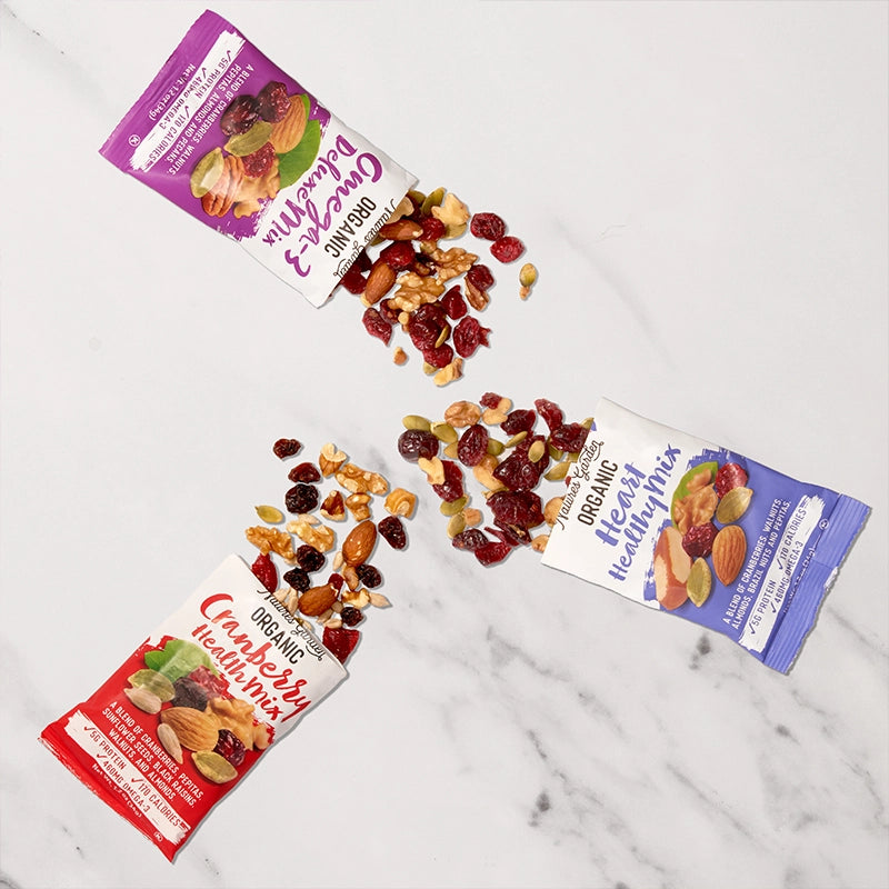 Healthy office snacks for adults – organic, heart-healthy, gluten-free trail mix packs for active and busy lifestyles