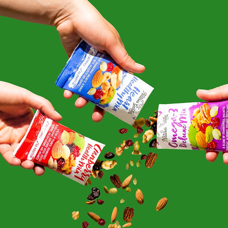 Healthy trail mix variety pack – ideal hiking snacks, office snacks, or travel snacks for adults. Gluten-free, individual packs for convenience