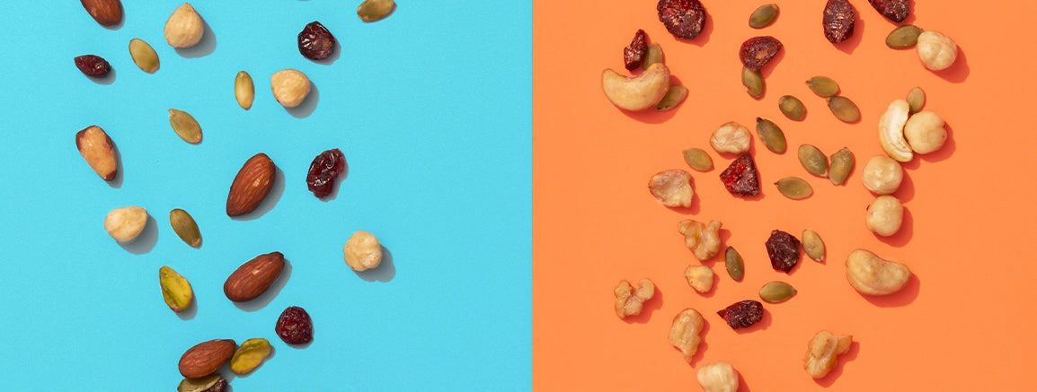 Ingredients in Probiotic Immune Snack Packs: almonds, walnuts, pepitas, cranberries, cherries, blueberries, ginger, and elderberry extract