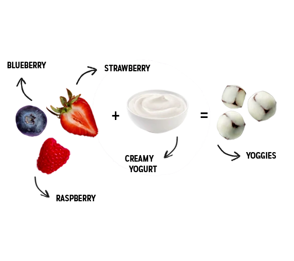 Probiotic Yoggies Americana Variety Snack Pack - benefits illustration