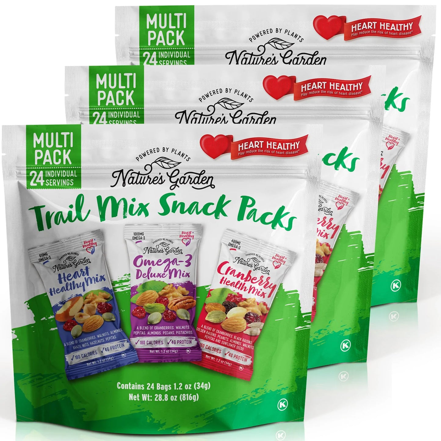 Nature's Garden Healthy Trail Mix Snack Pack - Pack of 3