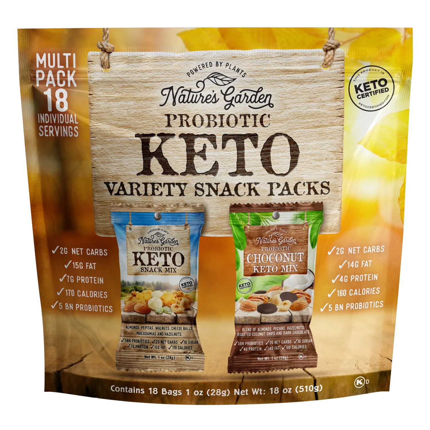Nature's Garden Probiotic Keto Variety Snack Packs