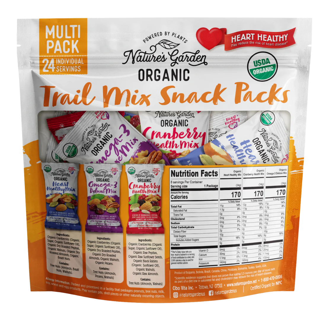 Nature's Garden Organic Trail Mix Snack Packs