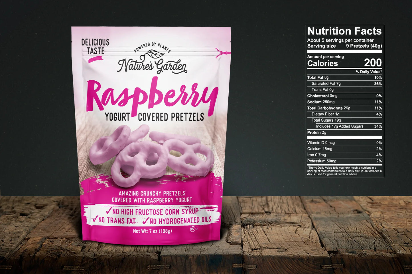 Nature's Garden Raspberry Yogurt Covered Pretzels